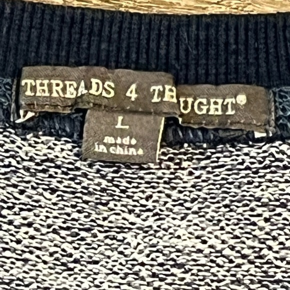 Threads 4 Thought Mens Crew Neck Shirt Size L Blue - Picture 9 of 9